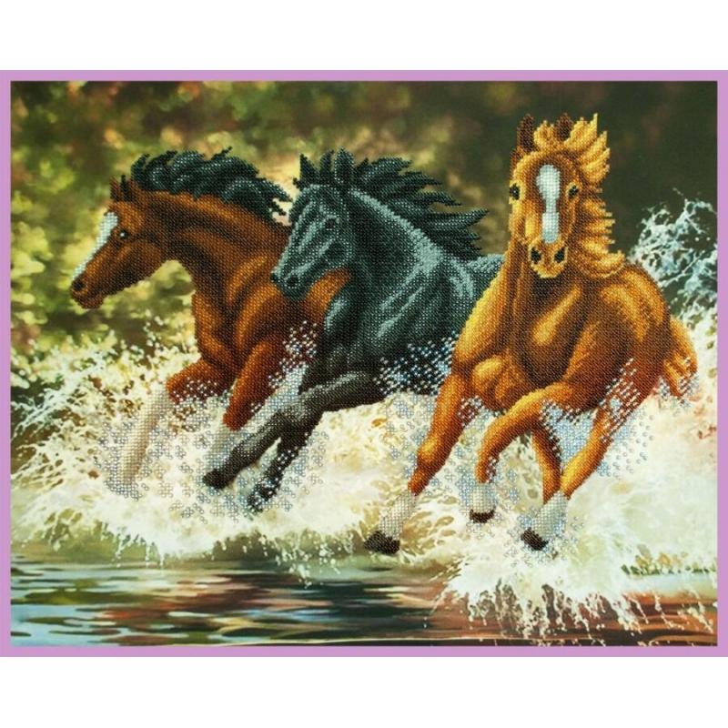 DIY bead embroidery online kit Horse.Beaded wall art