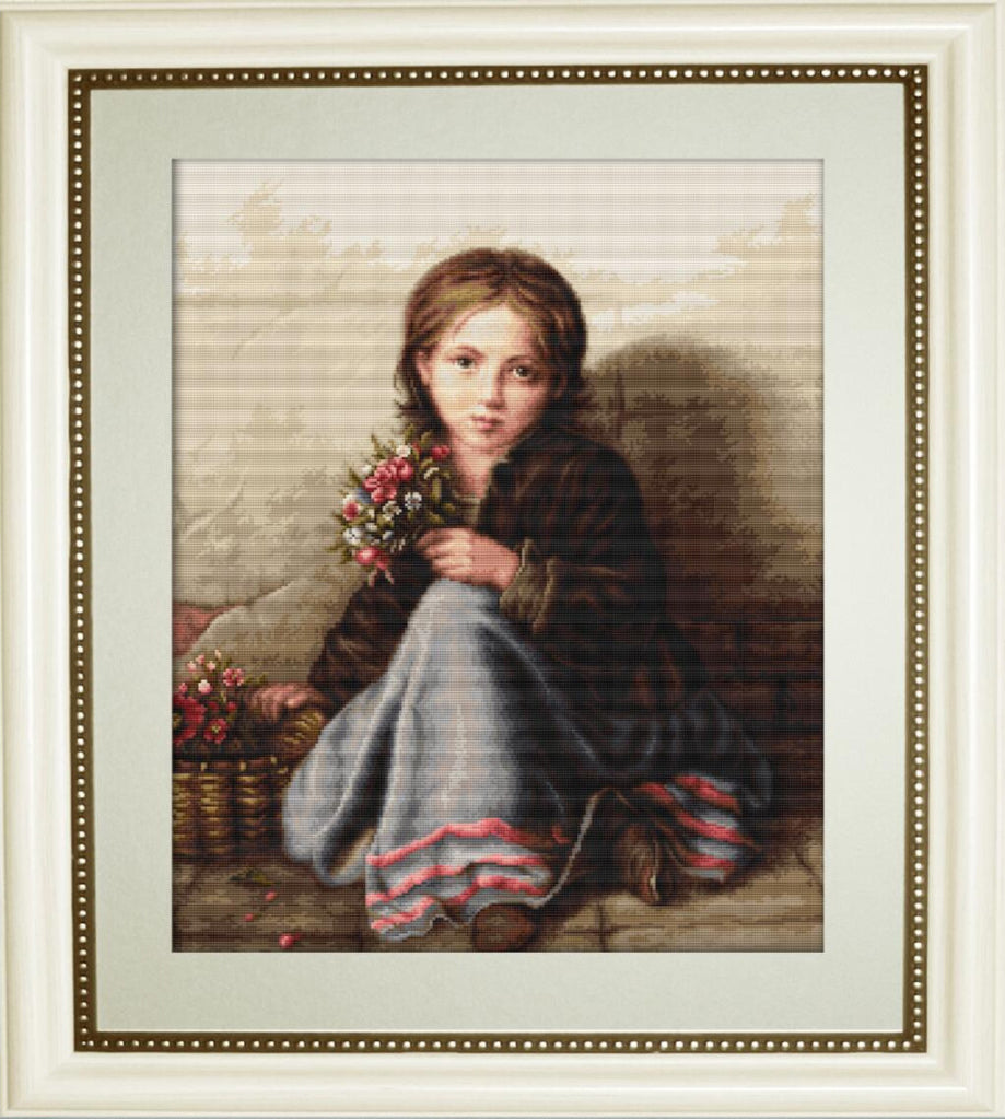 Counted Cross stitch kit Portrait of a girl DIY Luca-S