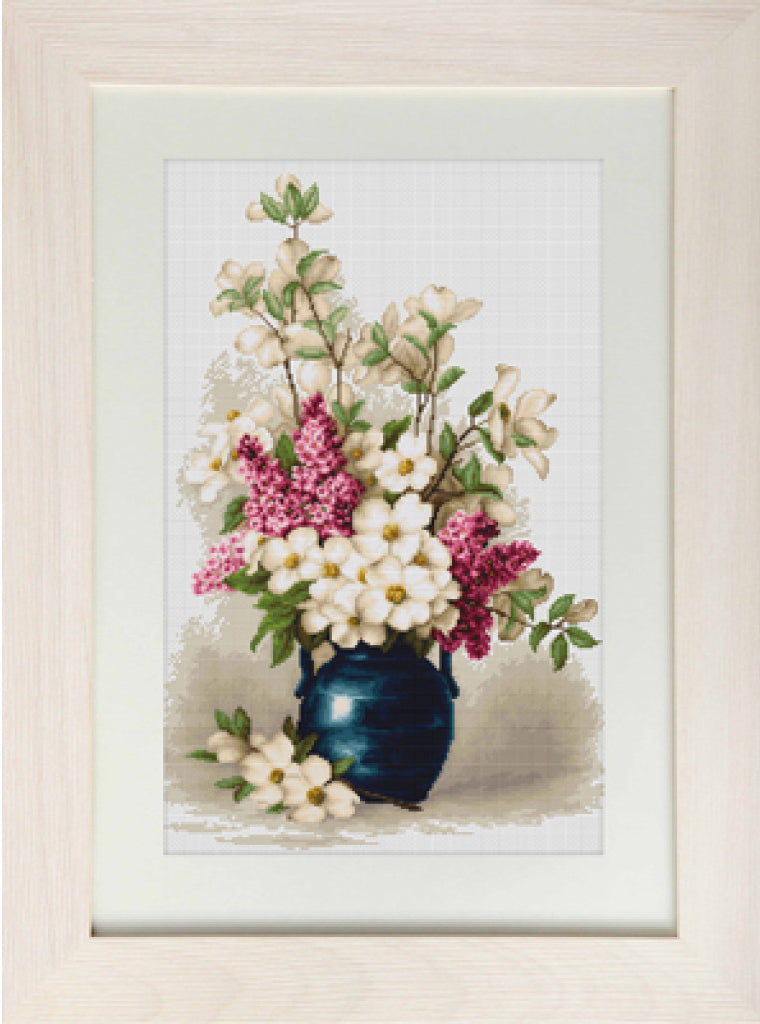 Counted Cross stitch kit Lilac with jasmine DIY Luca-S