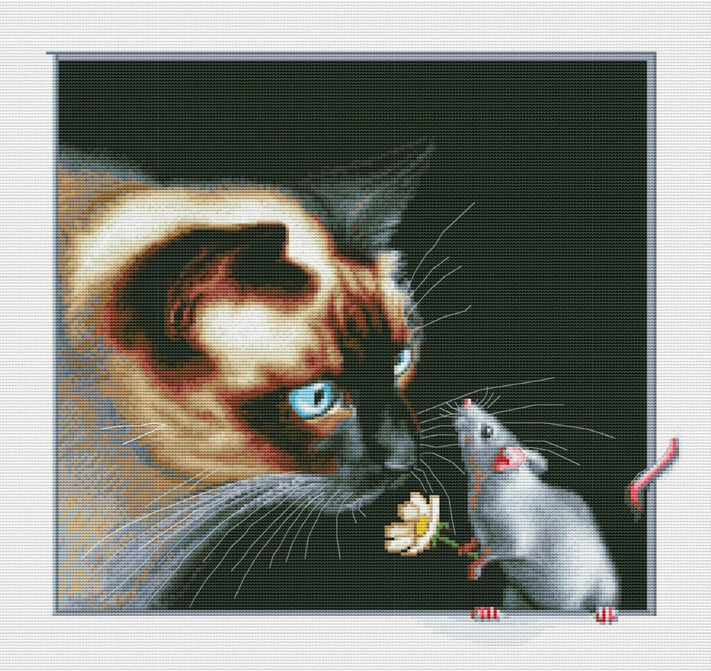 Counted Cross Stitch Kit Cat DIY