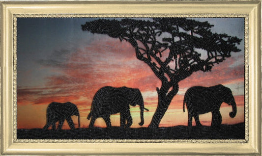 Bead embroidery kit Elephants DIY