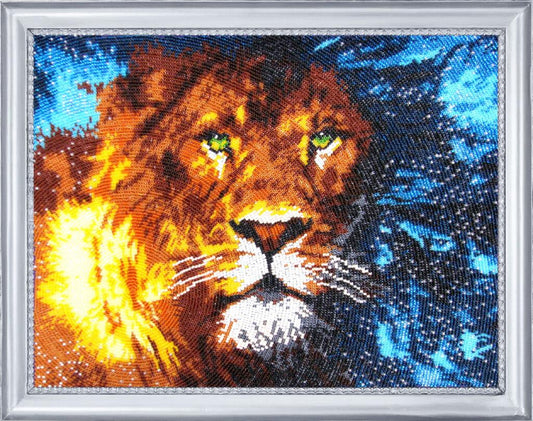 Bead embroidery kit Lion DIY