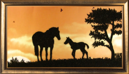 Bead embroidery kit Horses DIY