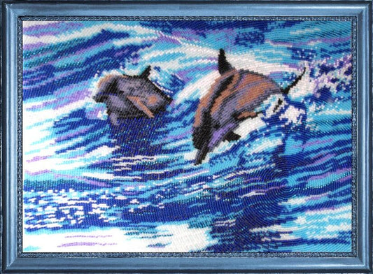 Bead embroidery kit Dolphins DIY