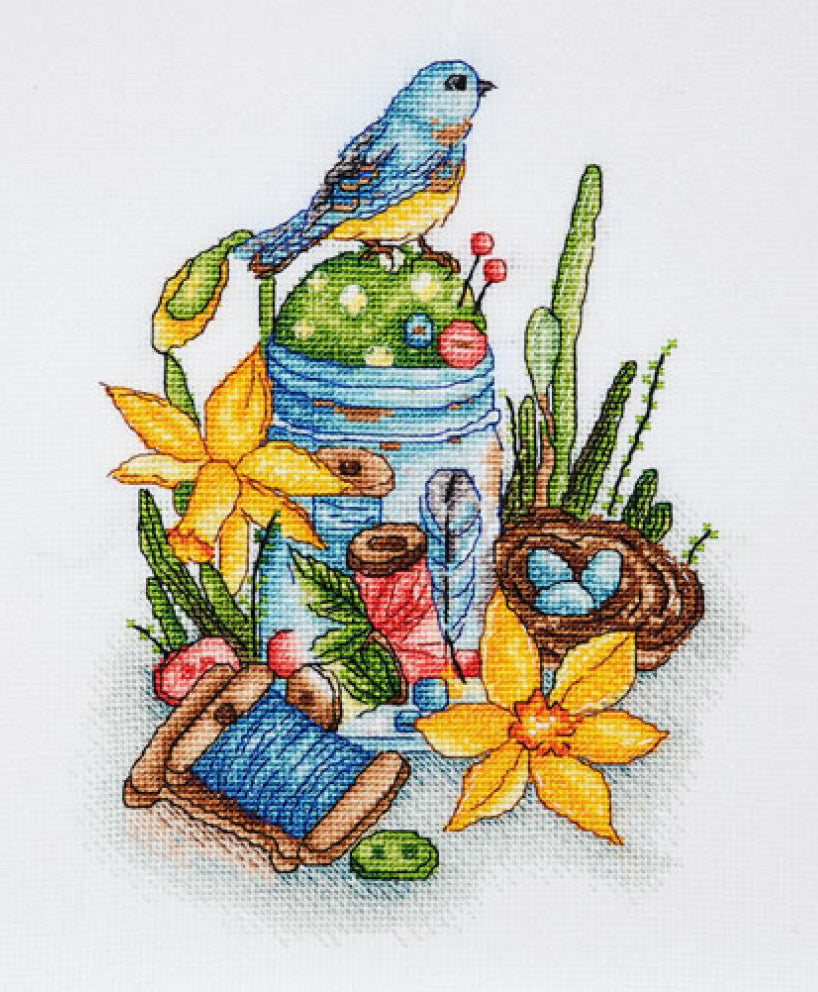 Counted Cross Stitch Kit Spring Bird DIY Alisena