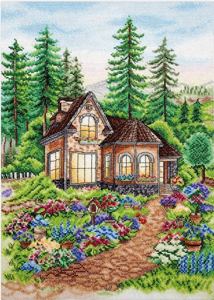 Counted Cross Stitch Kit Morning in the forest DIY Alisena