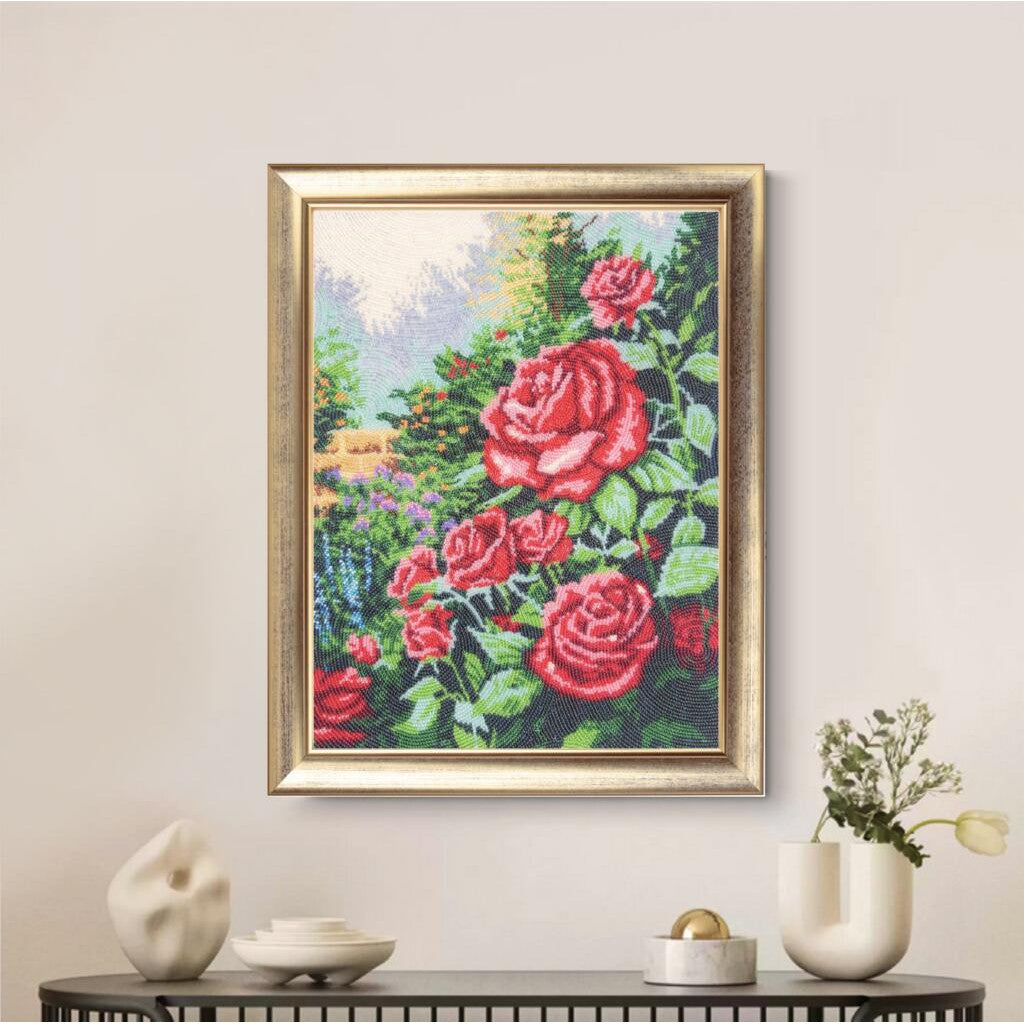 Full Bead Embroidery Kit "Rose Garden" DIY