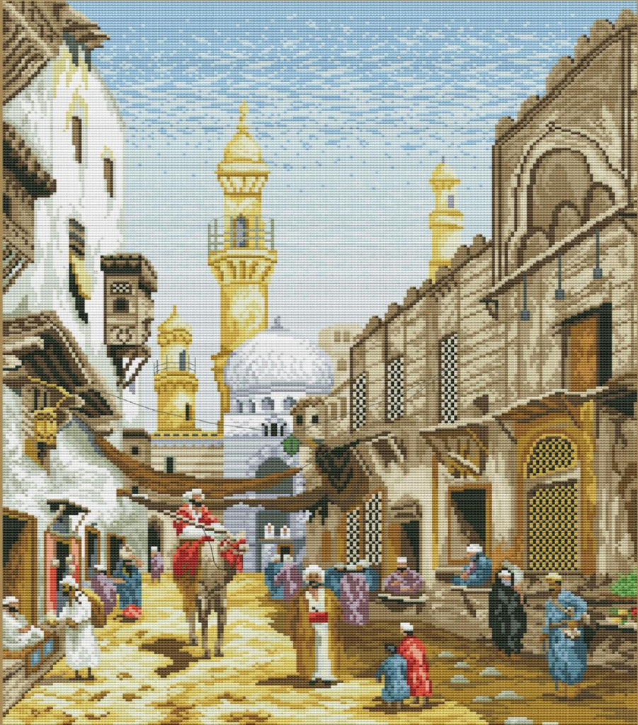 Kit de point de croix compté Mysterious East DIY Toile non imprimée