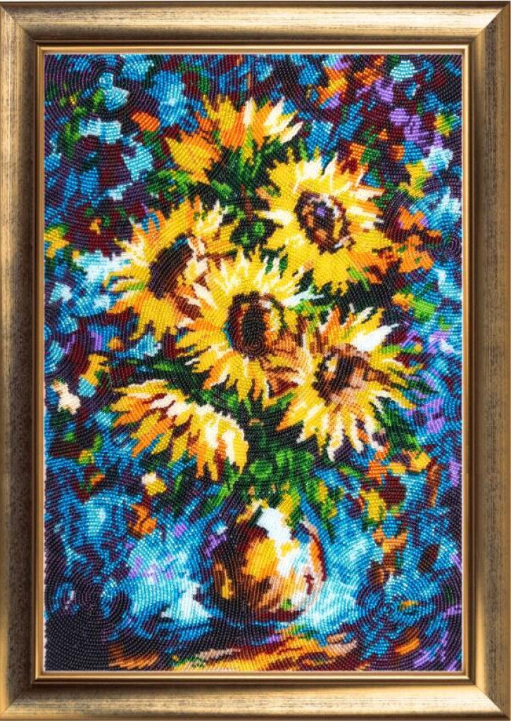 Full Bead Embroidery Kit Sunflowers Flowers DIY