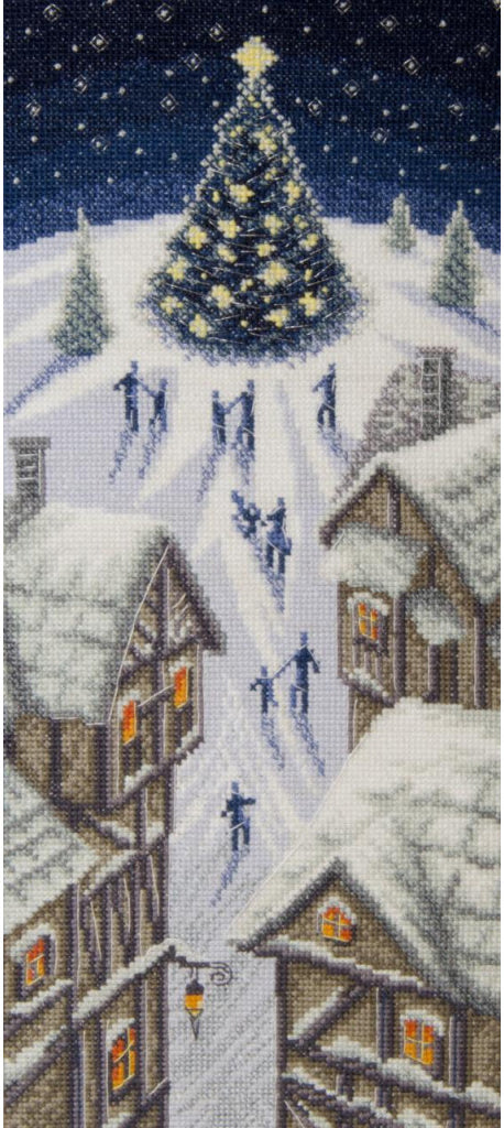 Kreuzstichset Weihnachtslichter DIY Unbedruckte Leinwand