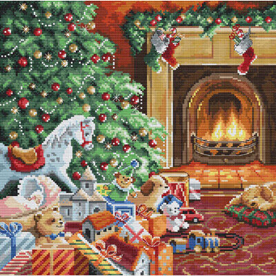 Counted Cross Stitch Kit Cozy Christmas DIY Unprinted canvas