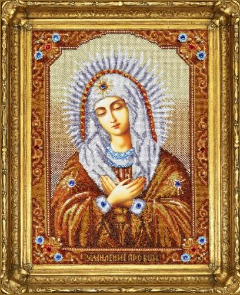 Kit de broderie de perles Icône Vierge Marie Mère de Dieu DIY