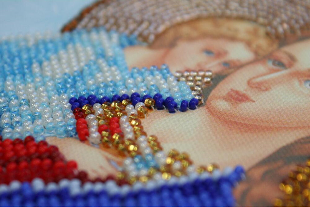 Bead Embroidery Kit Icon Virgin Mary Mother of God DIY Abris Art