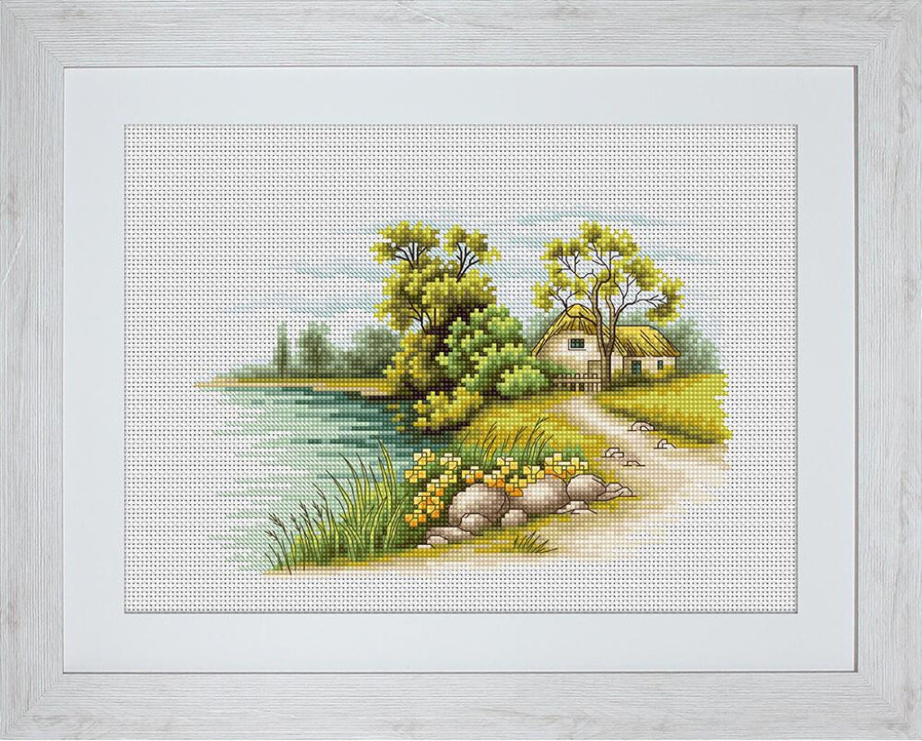 Kit de point de croix compté Paysage Luca-S DIY Toile non imprimée