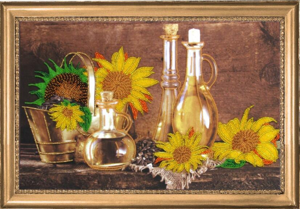 Perlenstickset Sonnenblumenöl DIY