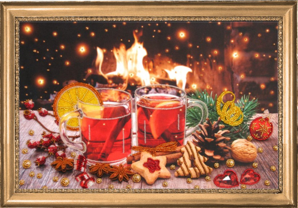 Bead embroidery kit Mulled wine DIY