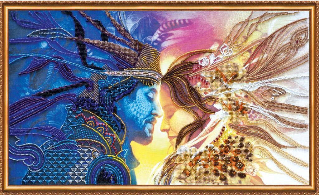 Bead Embroidery Kit Loving couple DIY Abris Art