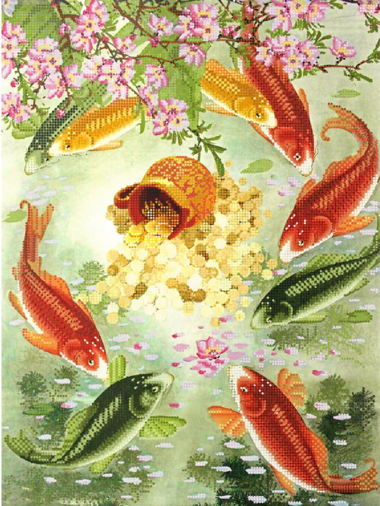 Bead Embroidery Kit Fish DIY Tela Artis