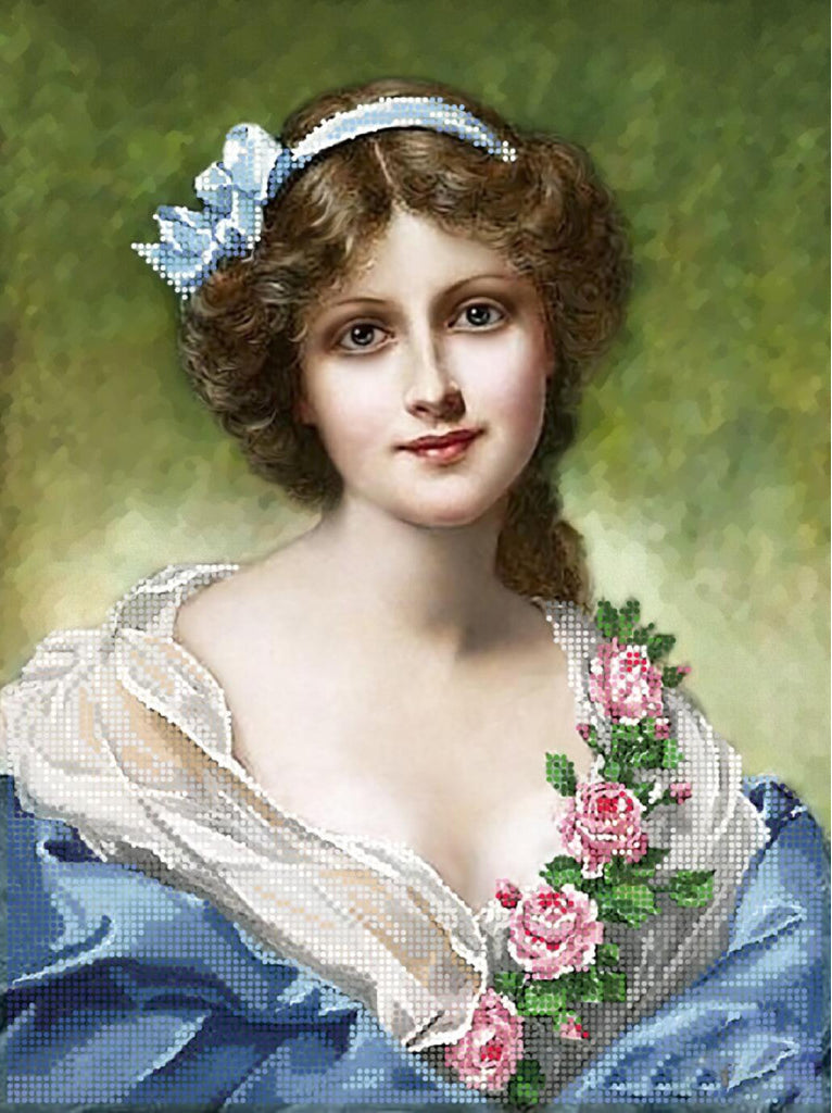 Bead Embroidery Kit Lady DIY Tela Artis
