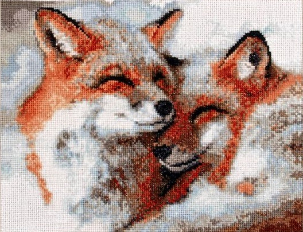 Counted Cross Stitch Kit Foxes DIY Alisena