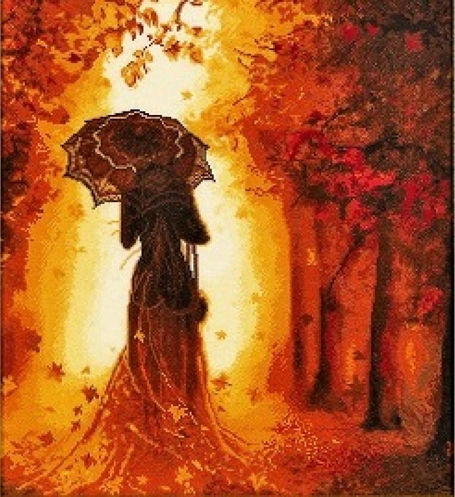Kreuzstichset Herbstgeist DIY Unbedruckte Leinwand