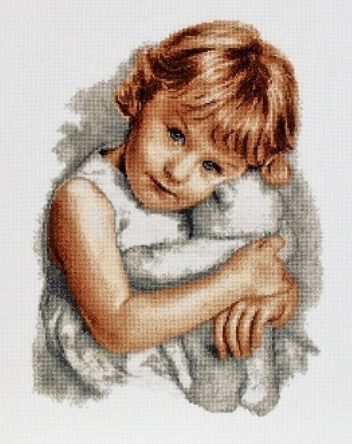 Counted Cross Stitch Kit Cute child DIY Alisena