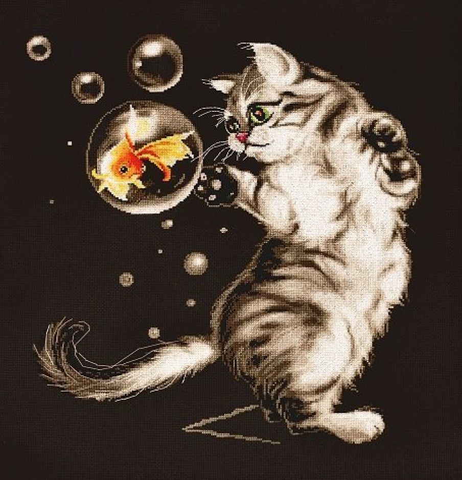 Counted Cross Stitch Kit Cat DIY Alisena