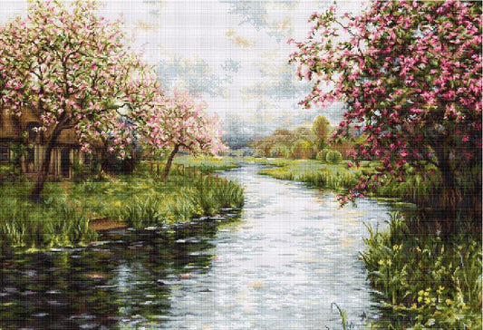 Gobelin kit Tapestry embroidery Kit Spring Landscape DIY Luca-S