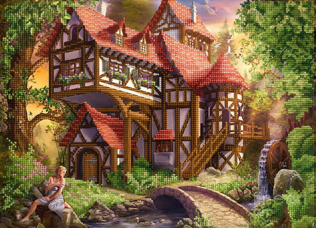 Bead Embroidery Kit Dream house DIY Tela Artis