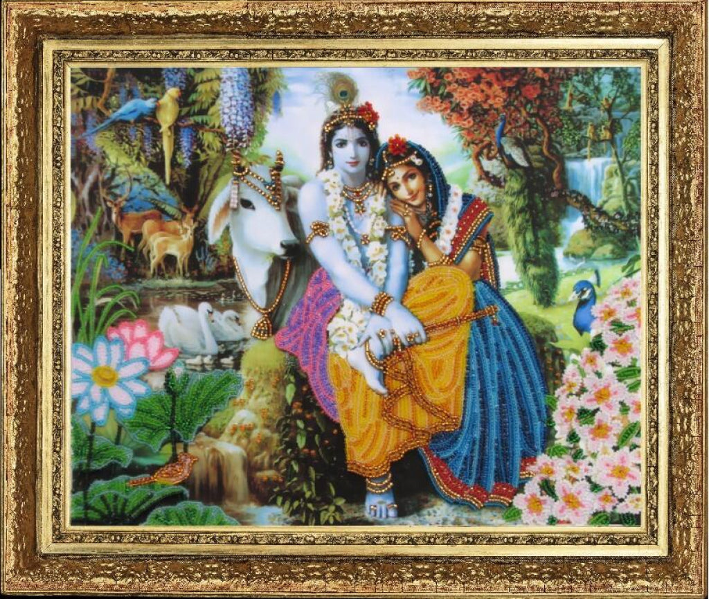 Bead embroidery kit Krishna and Radha DIY