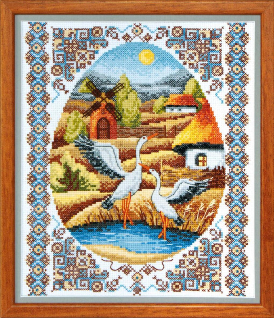 Counted Cross Stitch Kit Storks DIY