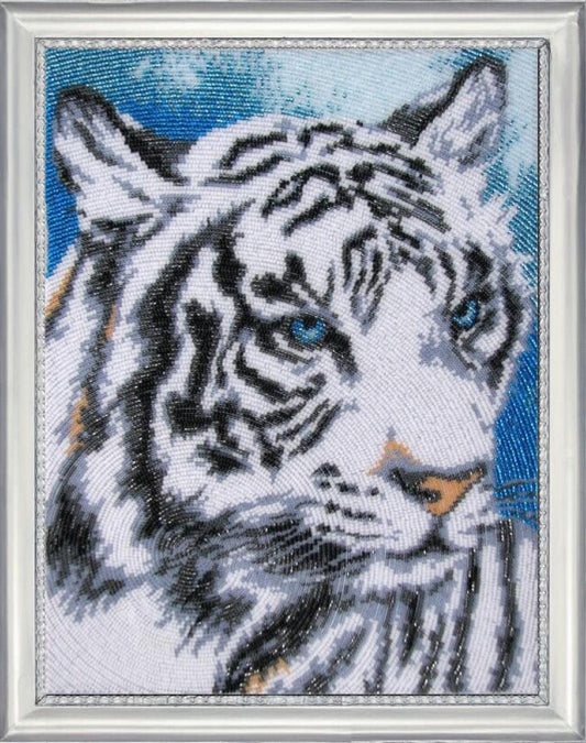 Bead embroidery kit White tiger DIY