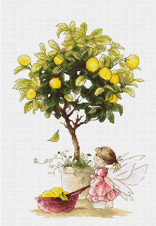 Counted Cross stitch kit Fairy and Lemons Luca-S DIY Unprinted canvas