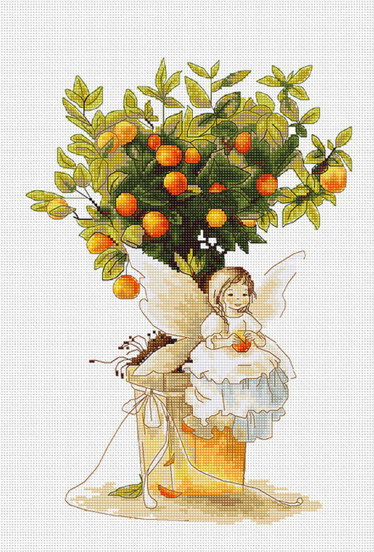 Counted Cross stitch kit Fairy on Tangerine DIY Luca-S