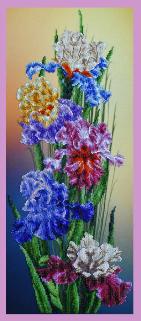 Bead Embroidery Kit Irises Flowers DIY