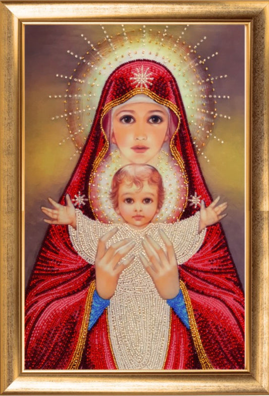 Bead embroidery kit Madonna and child DIY