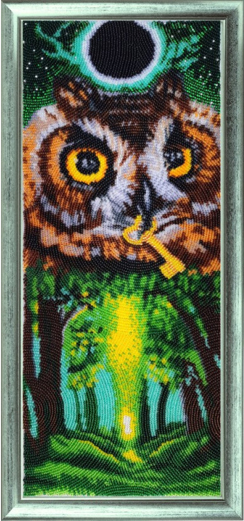 Bead embroidery kit Owl Summer DIY