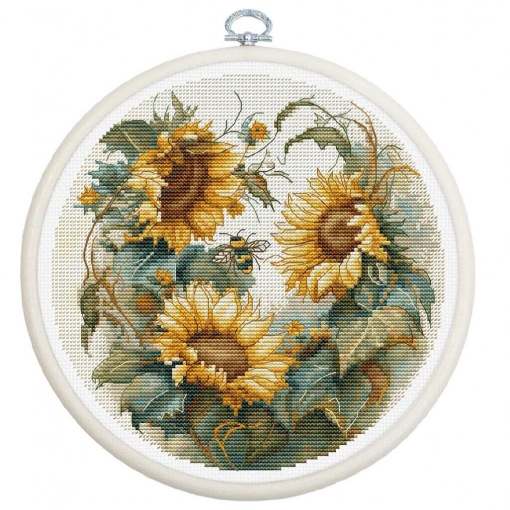 Counted Cross Stitch Kit Sunflowers Luca-S DIY Unprinted canvas