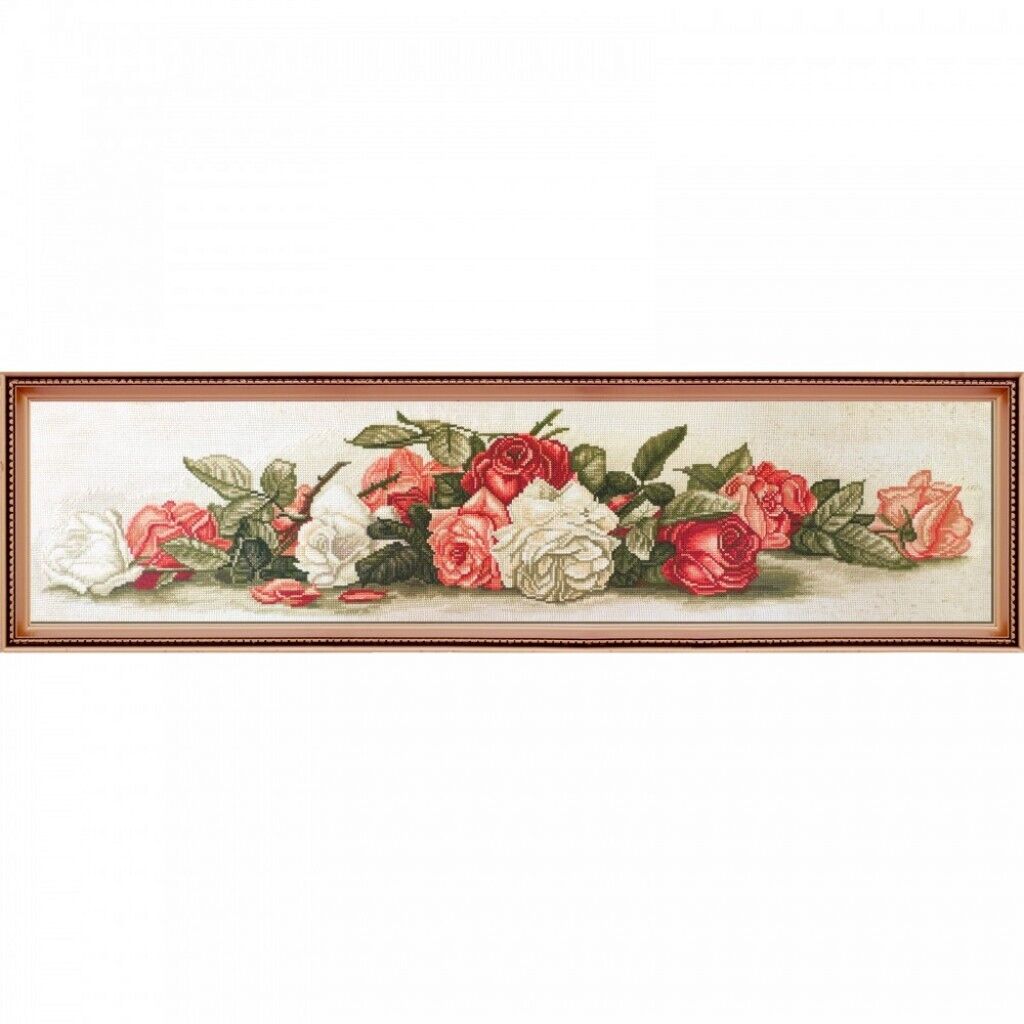 Counted Cross Stitch Kit Roses Flowers DIY Nova Sloboda