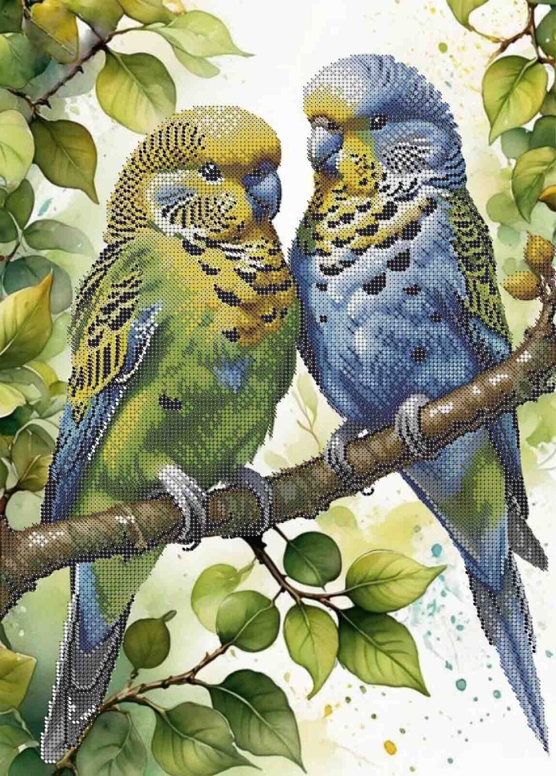 Bead Embroidery Kit Parrots DIY Bead needlepoint Bead stitching