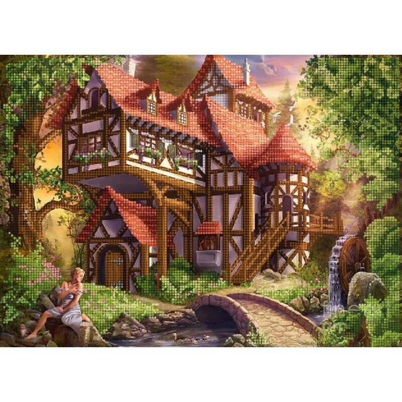 Bead Embroidery Kit Dream house DIY Beaded needlepoint Beaded stitching