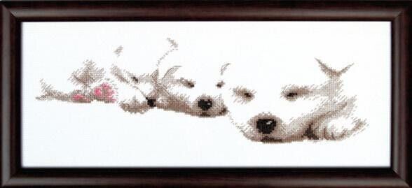 Counted Cross Stitch Kit Puppies DIY Unprinted canvas