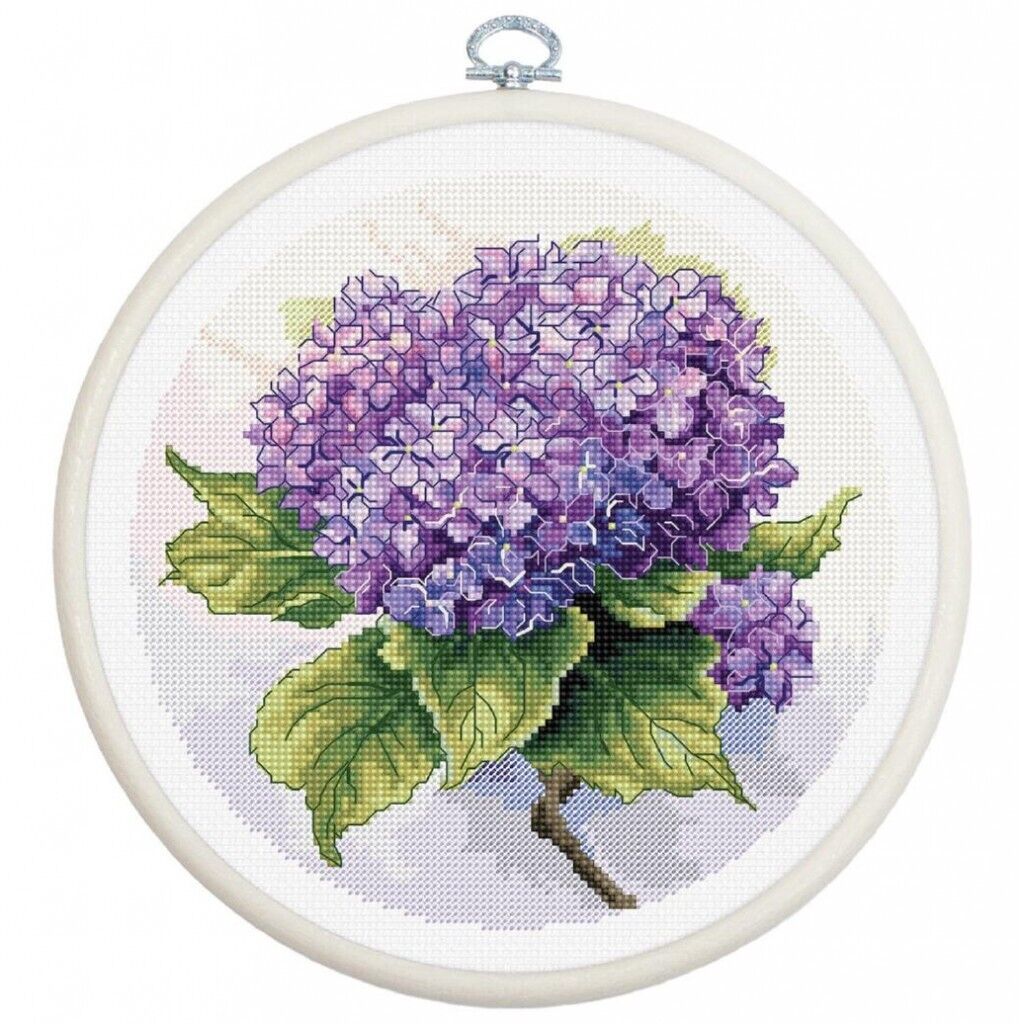 Counted Cross Stitch Kit Hydrangea Luca-S DIY Unprinted canvas