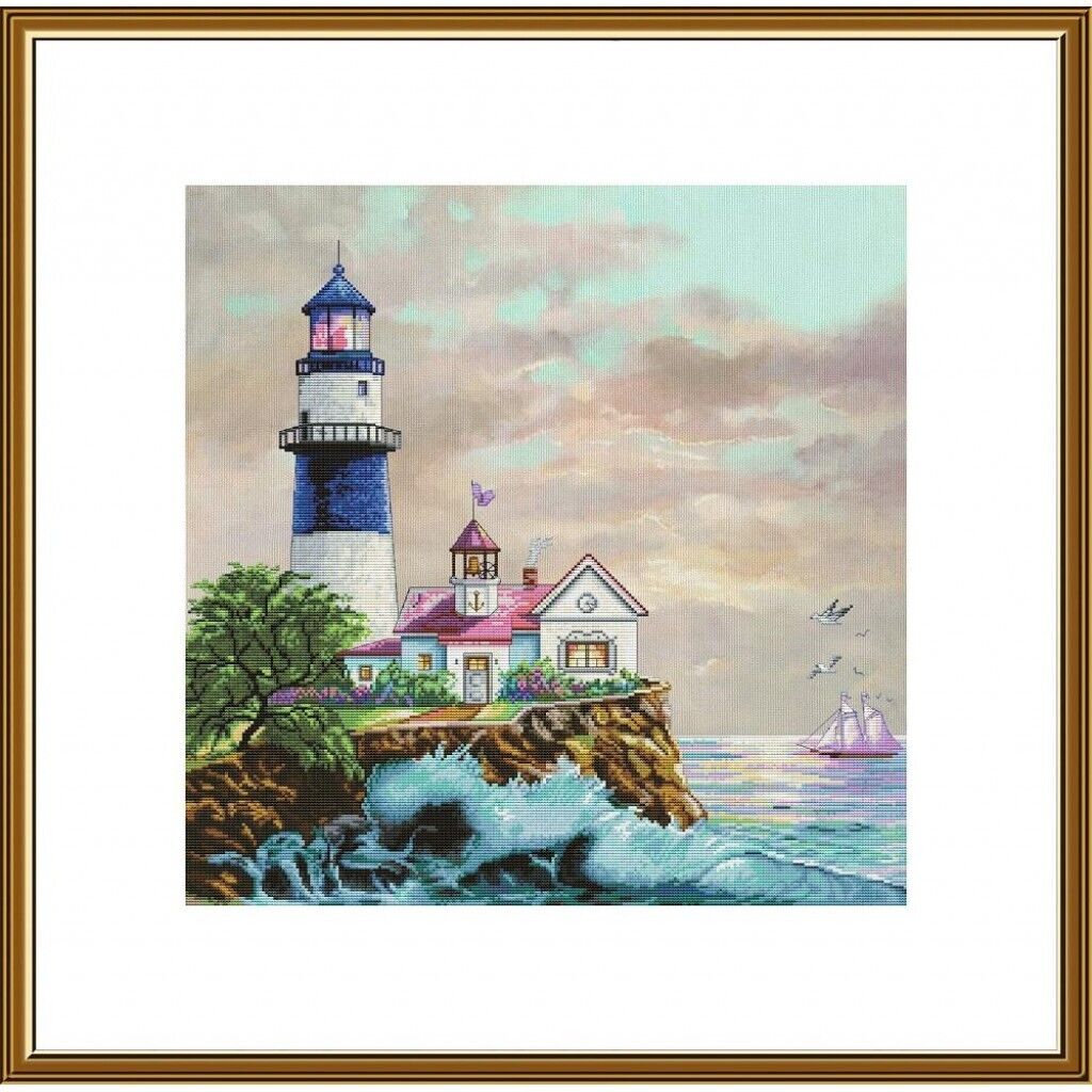 Counted Cross Stitch Kit Lighthouse DIY Unprinted canvas