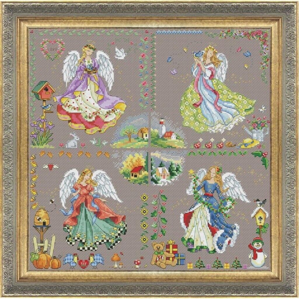 Counted Cross Stitch Kit Seasons DIY Unprinted canvas