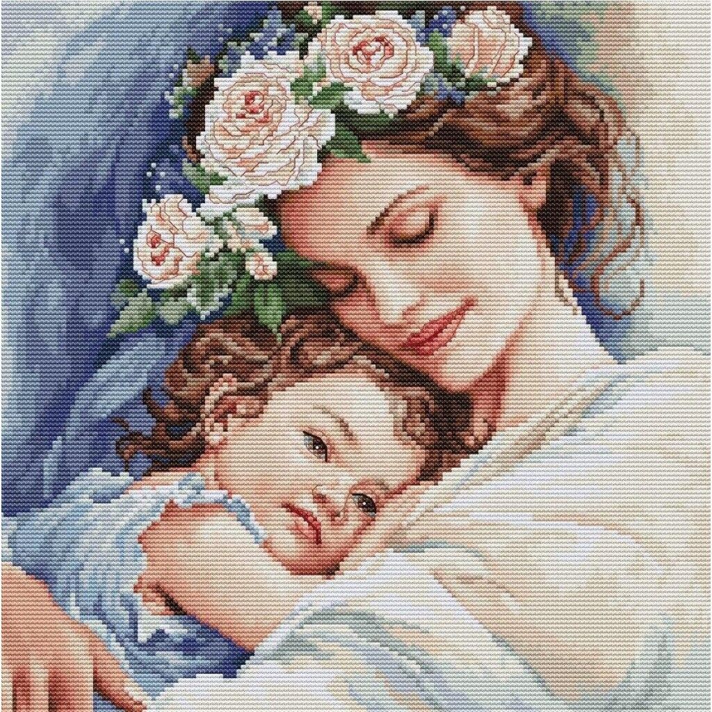 Counted Cross Stitch Kit Mother's love Luca-S DIY Unprinted canvas