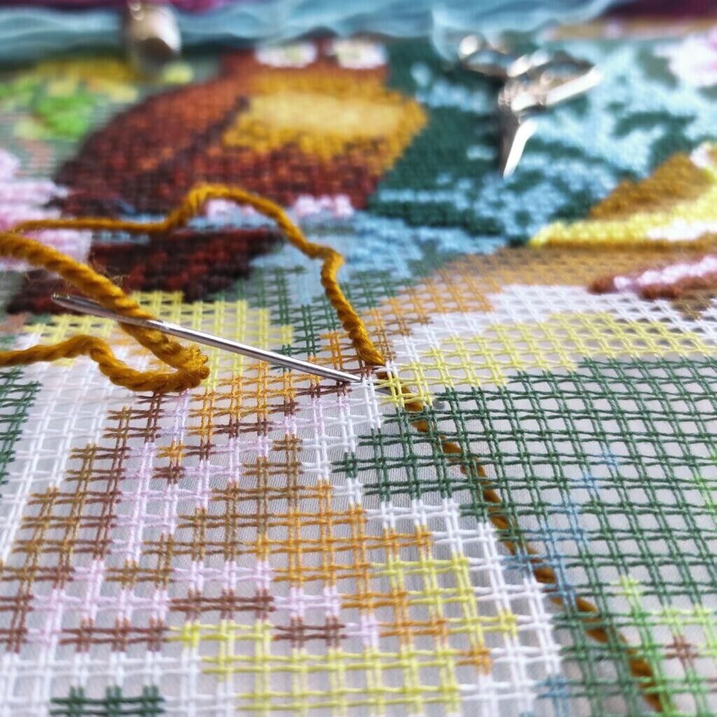 Tapestry Pillow Cover DIY kit "Owl" Needlepoint kit Printed canvas