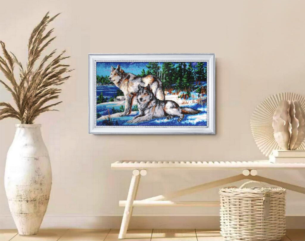Bead embroidery kit Wolves DIY