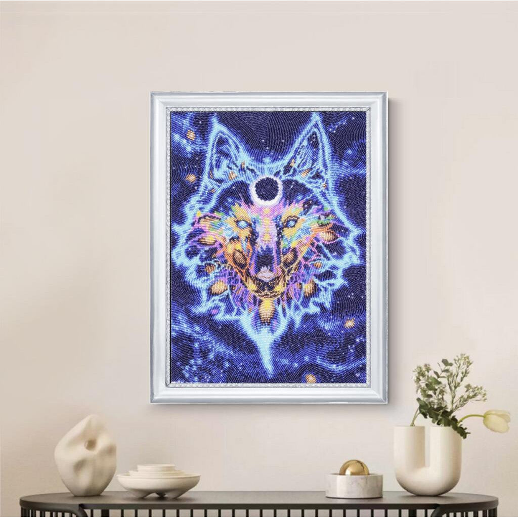 Bead embroidery kit Wolf DIY
