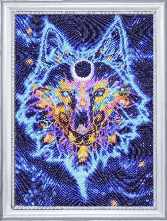 Bead embroidery kit Wolf DIY